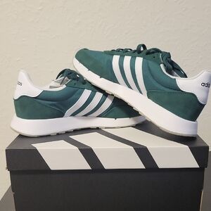 Adidas Run 60s 2.0 Forest Green and White Athletic Shoes